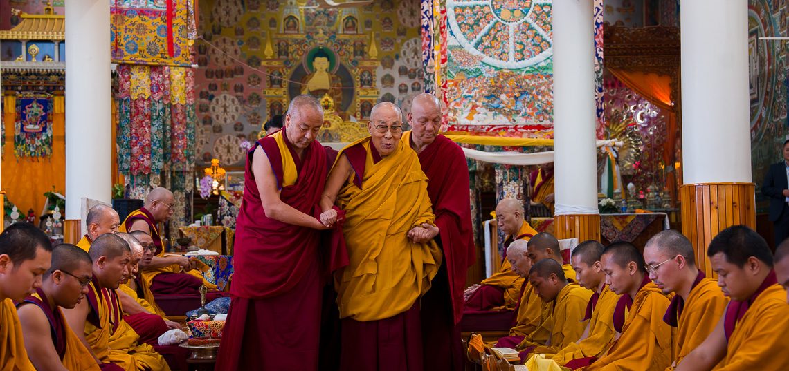Sa Sainteté assiste à la cérémonie de prières du Kalachakra